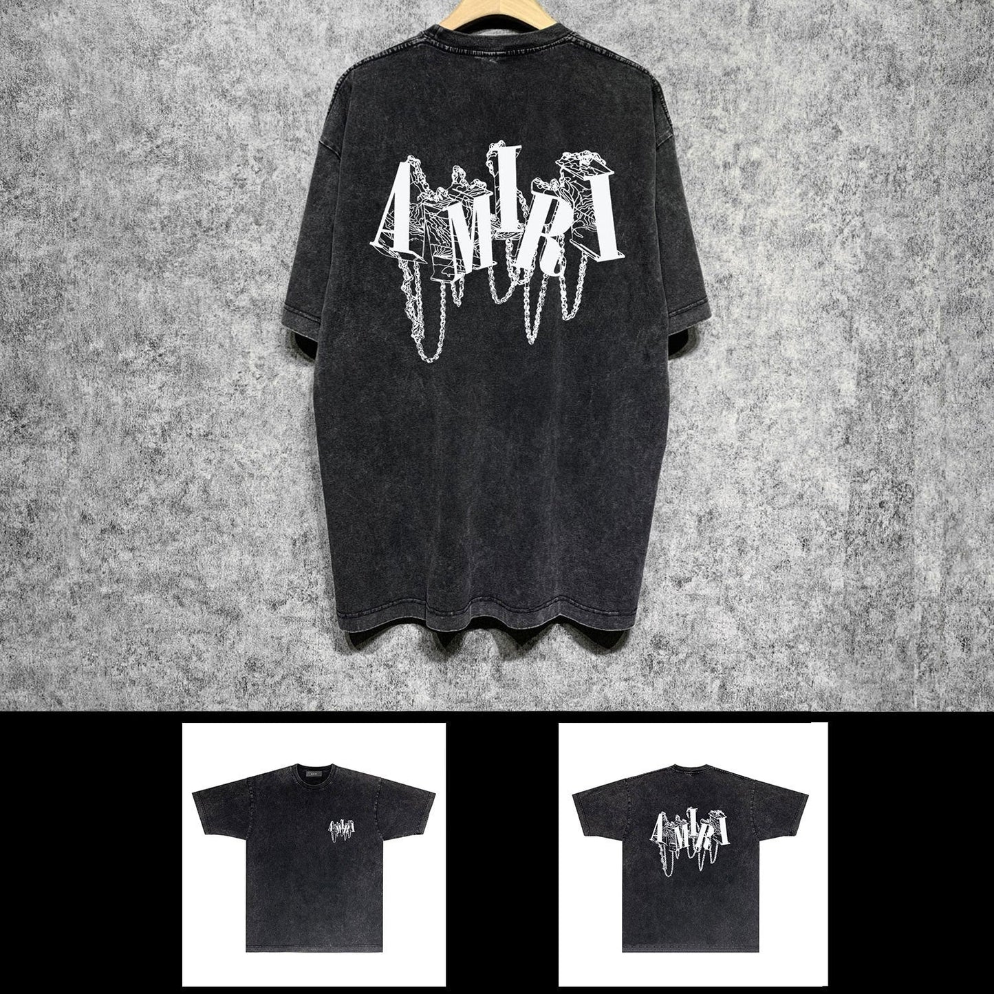 Amiri washed t-shirt chain letter short sleeves