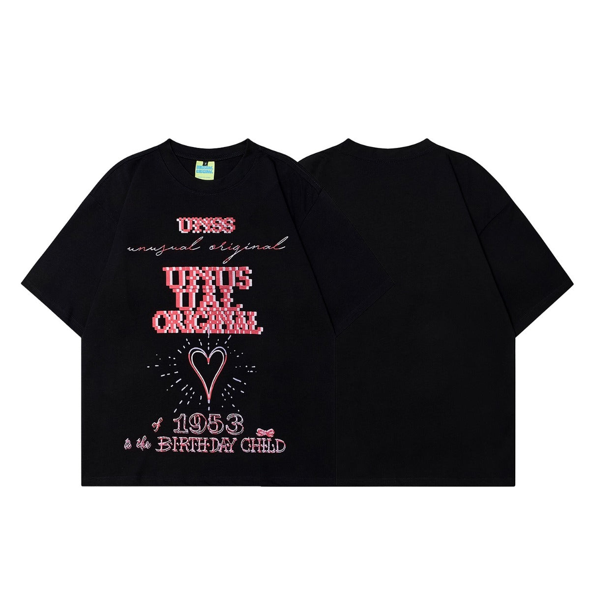 90s West Coast Hip Hop Fashion T-Shirts Summer Pixel Love Letter Print T-Shirt