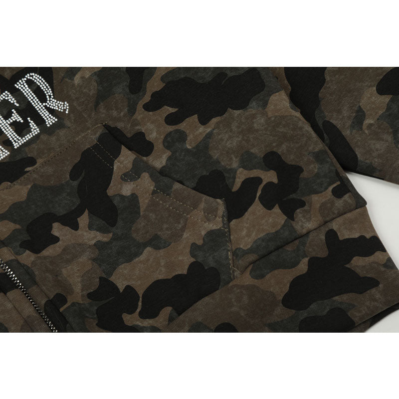 Streetwear Hoodie Vintage Hooded Camouflage Sweater Loose Casual Jacket
