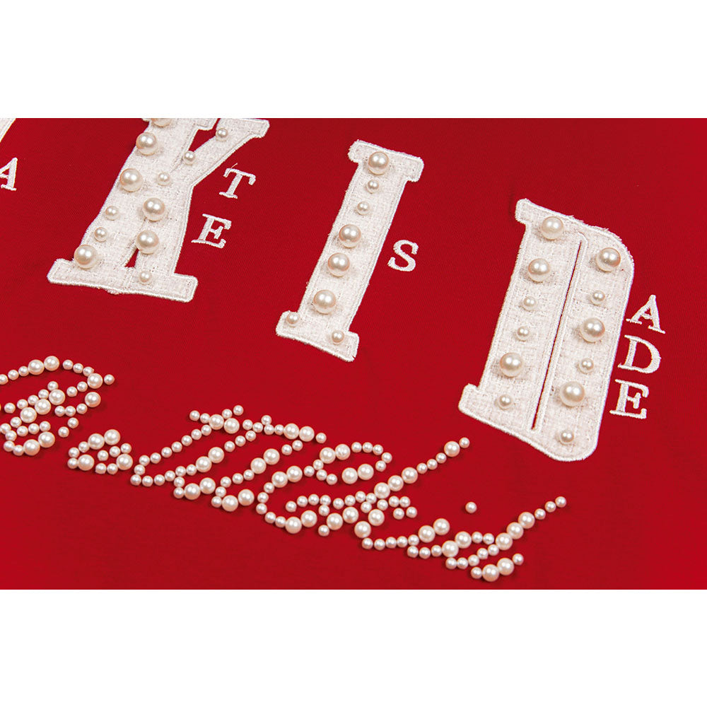 Hip Hop Clothes New York Vintage Pearl Alphabet Short Sleeve T-Shirt