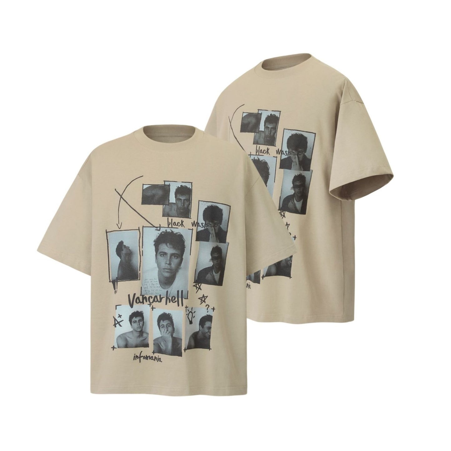 Unisex T-shirts Summer Character Pattern Men's Loose Short Sleeve T-Shirt