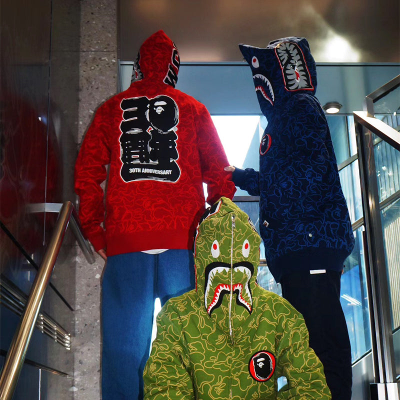 Ape Hoodie Autumn/Winter Camouflage Shark Hooded Cardigan Sweater Jacket