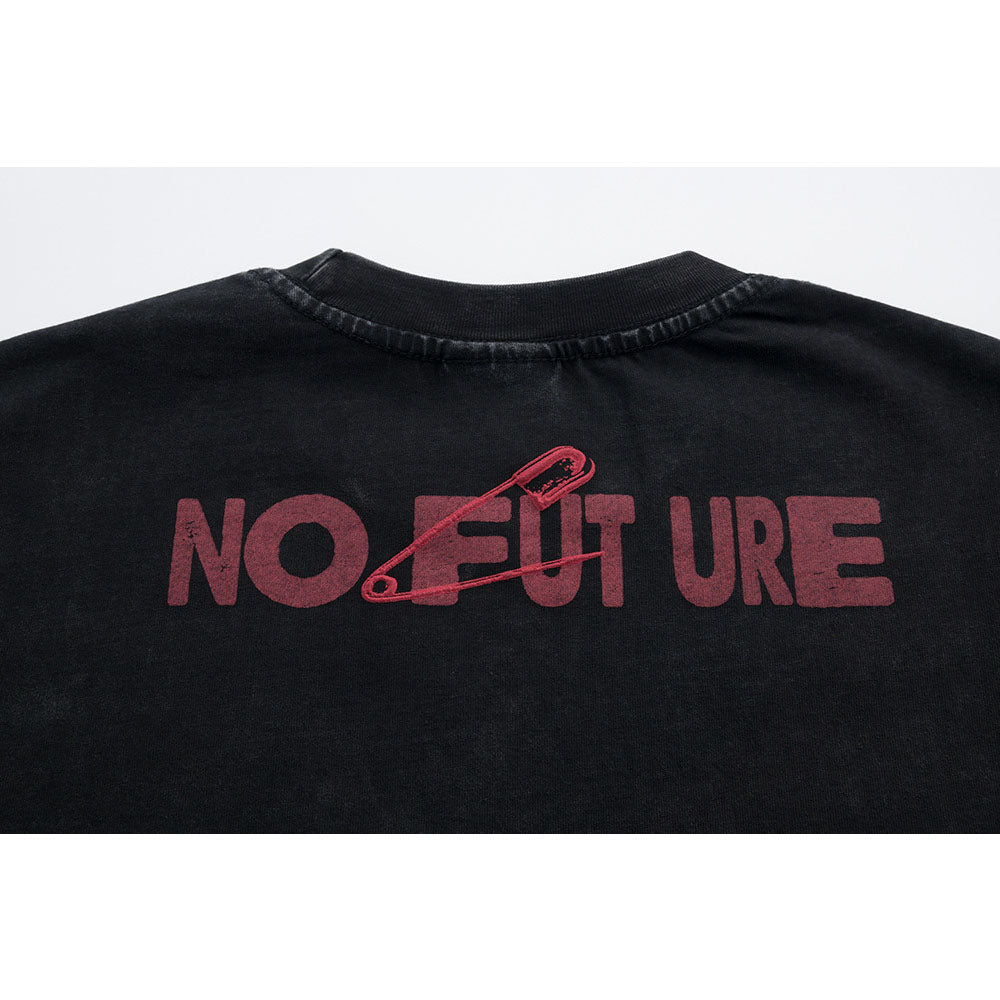 Nostalgia T Shirts Vintage Crew Neck T-Shirt Embroidered Letters Loose Casual