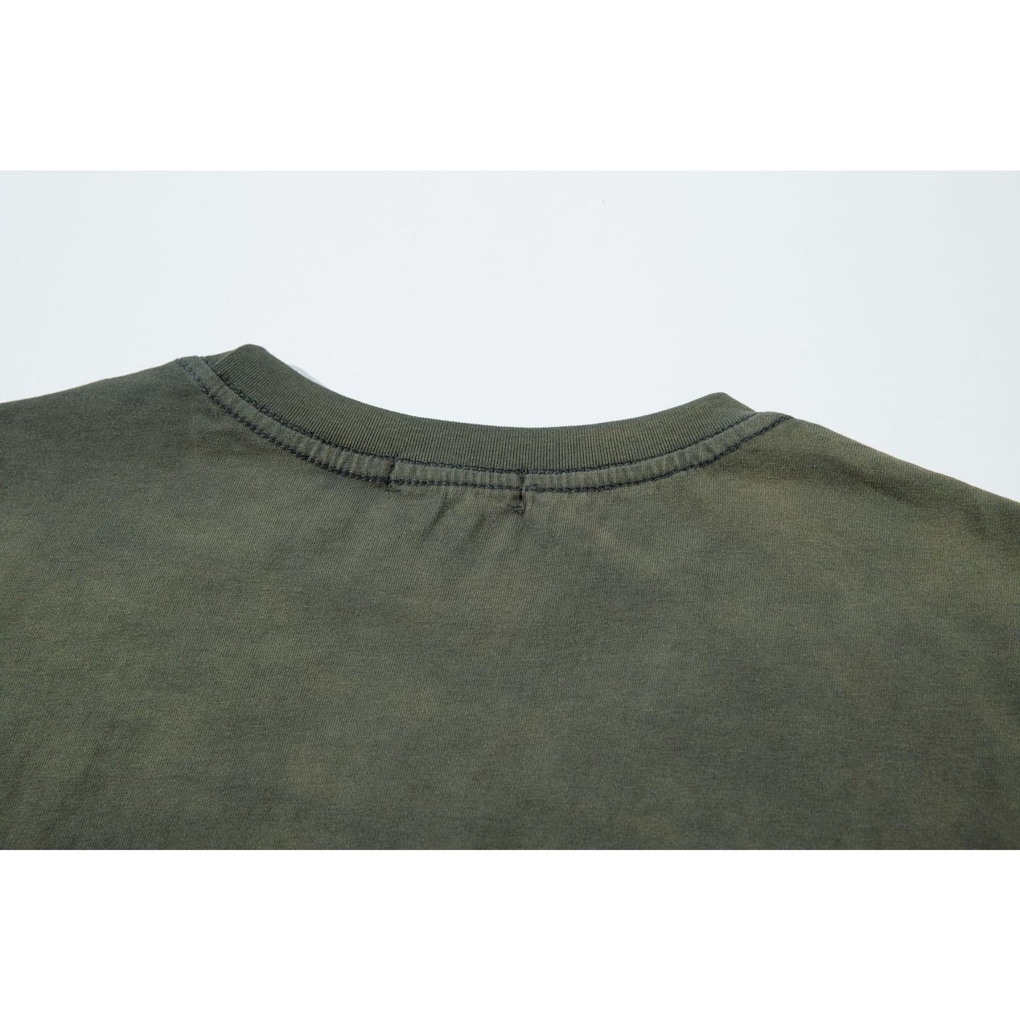 Hustle vintage summer embroidery gradual change washed short sleeve t-shirt