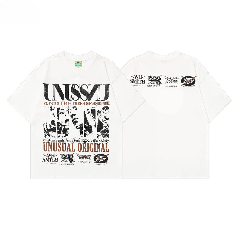 90s West Coast Hip Hop Fashion T Shirts Vintage Old Loose Short Sleeve T-Shirts