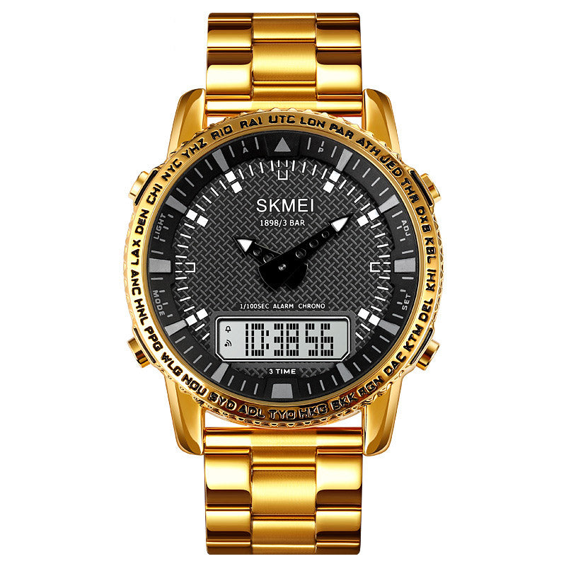 Analog-Digital Watch Outdoor Sports Waterproof Student Electronic Watch