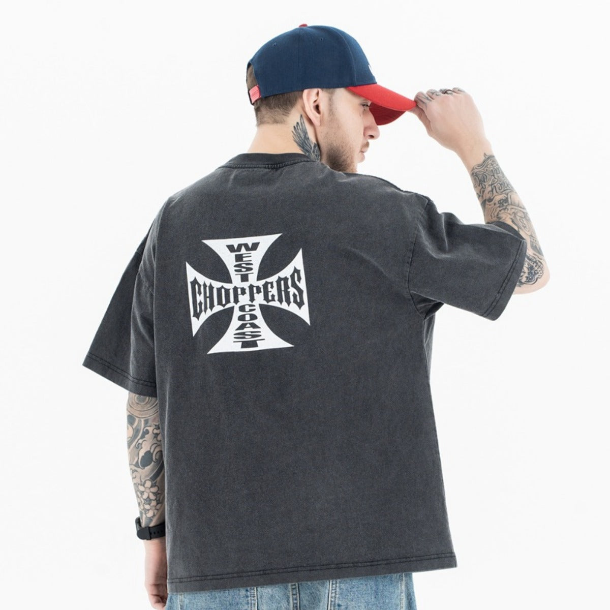 Vic Streetwear Summer Vintage Old Crew Neck Short Sleeve T-Shirt