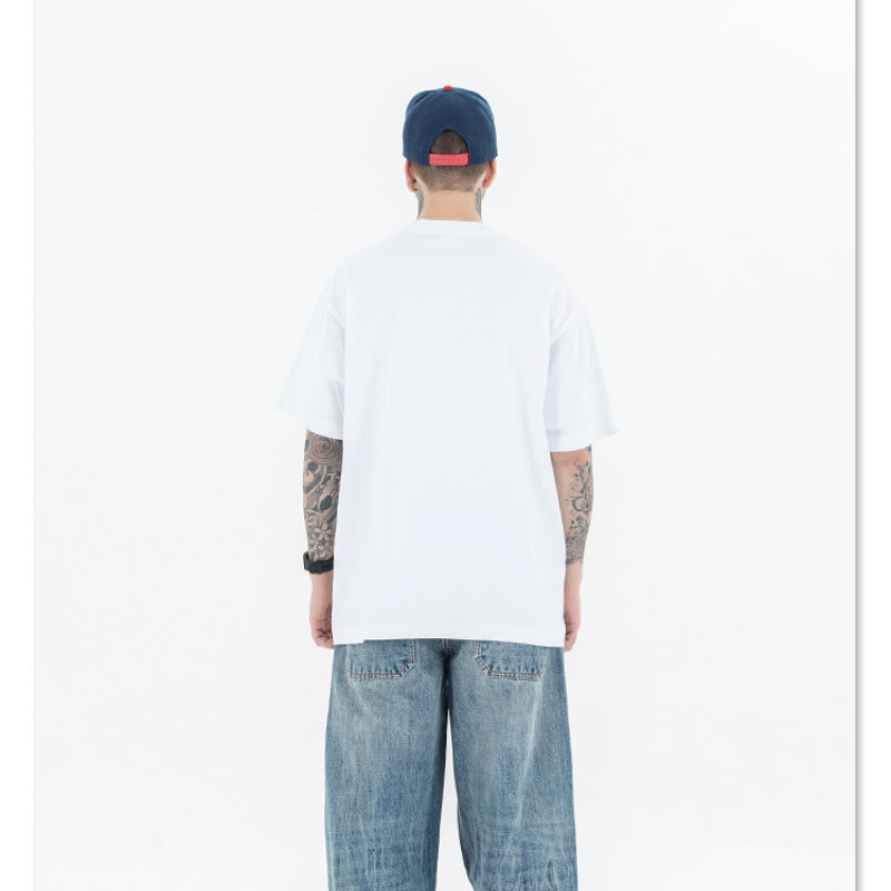 Vintage 90s Hip Hop Clothing Summer Crew Neck Sports tee Short Sleeve T-Shirt