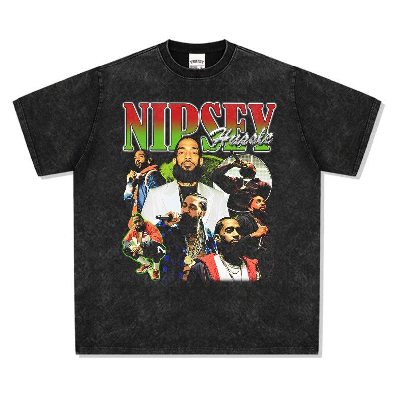 Marcas streetwear usa vintage Nipsey print short sleeve t-shirt