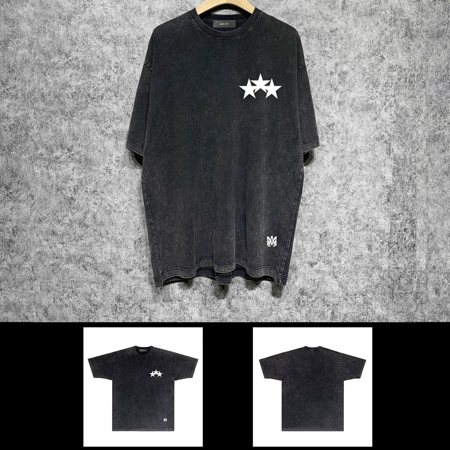 Amiri washed t-shirt five-star spider short sleeves