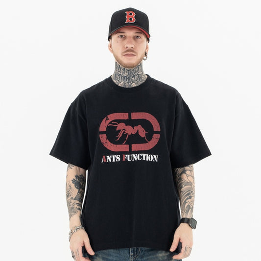 Vic Streetwear Summer Ant Printed Loose Casual Short Sleeve T-Shirt
