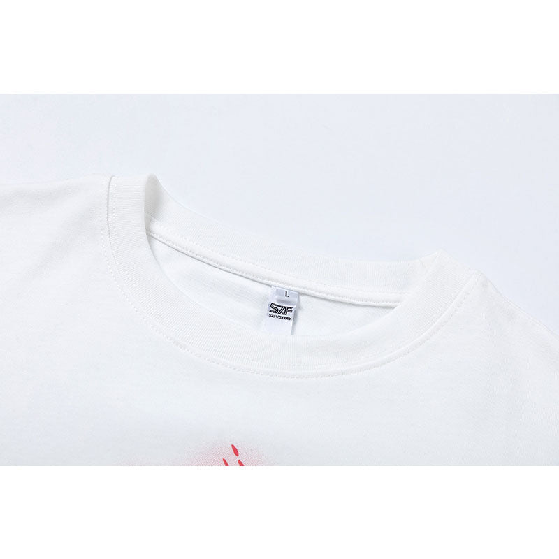 Vintage Tišö Rt Star Print Short Sleeve T-Shirt Summer Sleeve Top