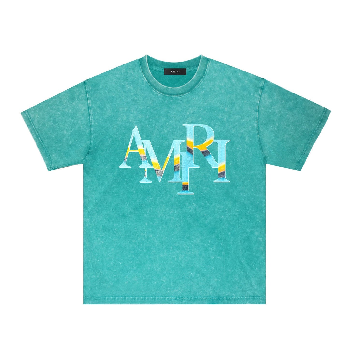 Amiri washed t-shirt gradientletterprinting short sleeve