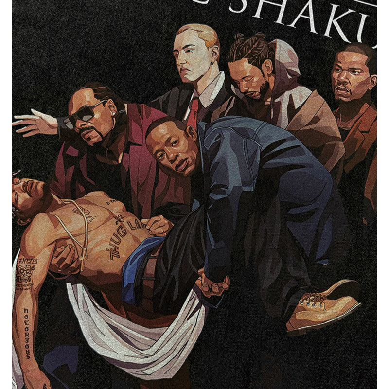 New york hip hop shop Homage TUPAC SHAKER 2PAC old printed short sleeve t-shirt