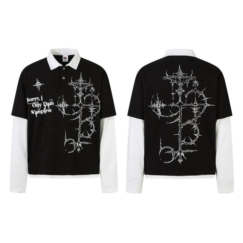 Unisex long-sleeved shirt men's autum lapel