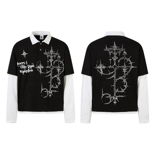 Unisex long-sleeved shirt men's autum lapel