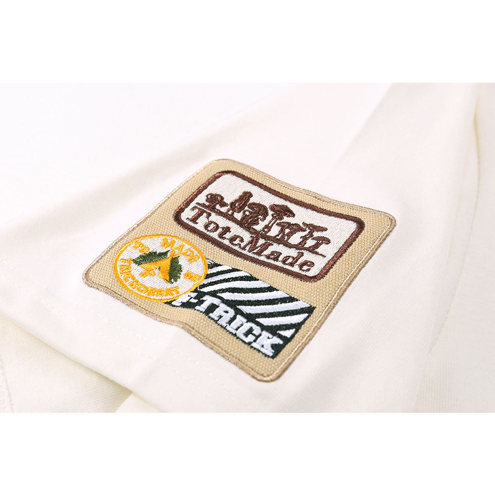 Hip hop shirt retro crew neck t-shirt embroidered letters loose casual