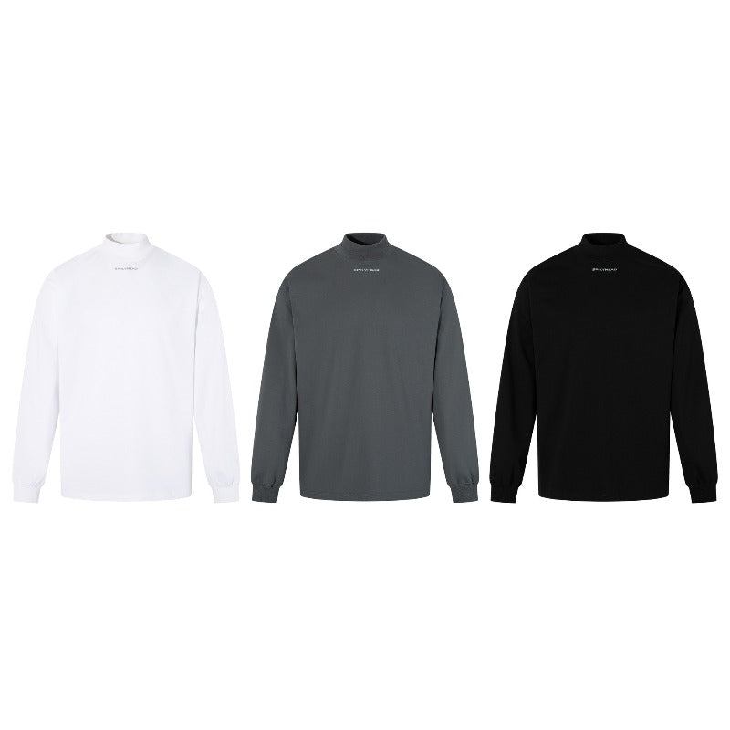 Unisex long-sleeved shirt autum half turtleneck