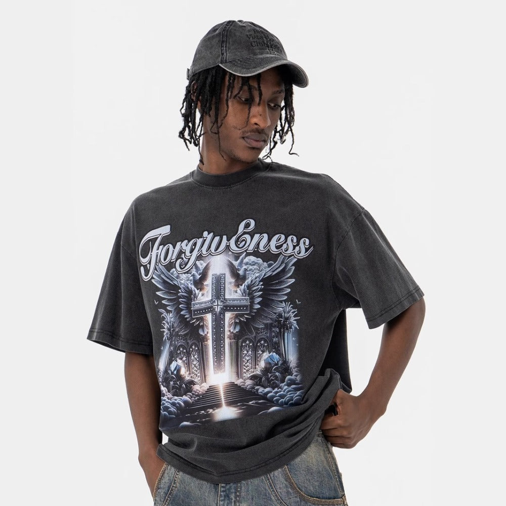 Vintage 90s Hip Hop Clothing Summer Crew Neck Short Sleeve T-Shirt
