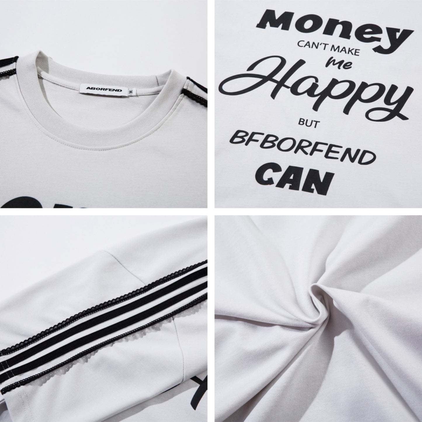 Distorted vintage short-sleeved t-shirt summer alphabet print loose casual top