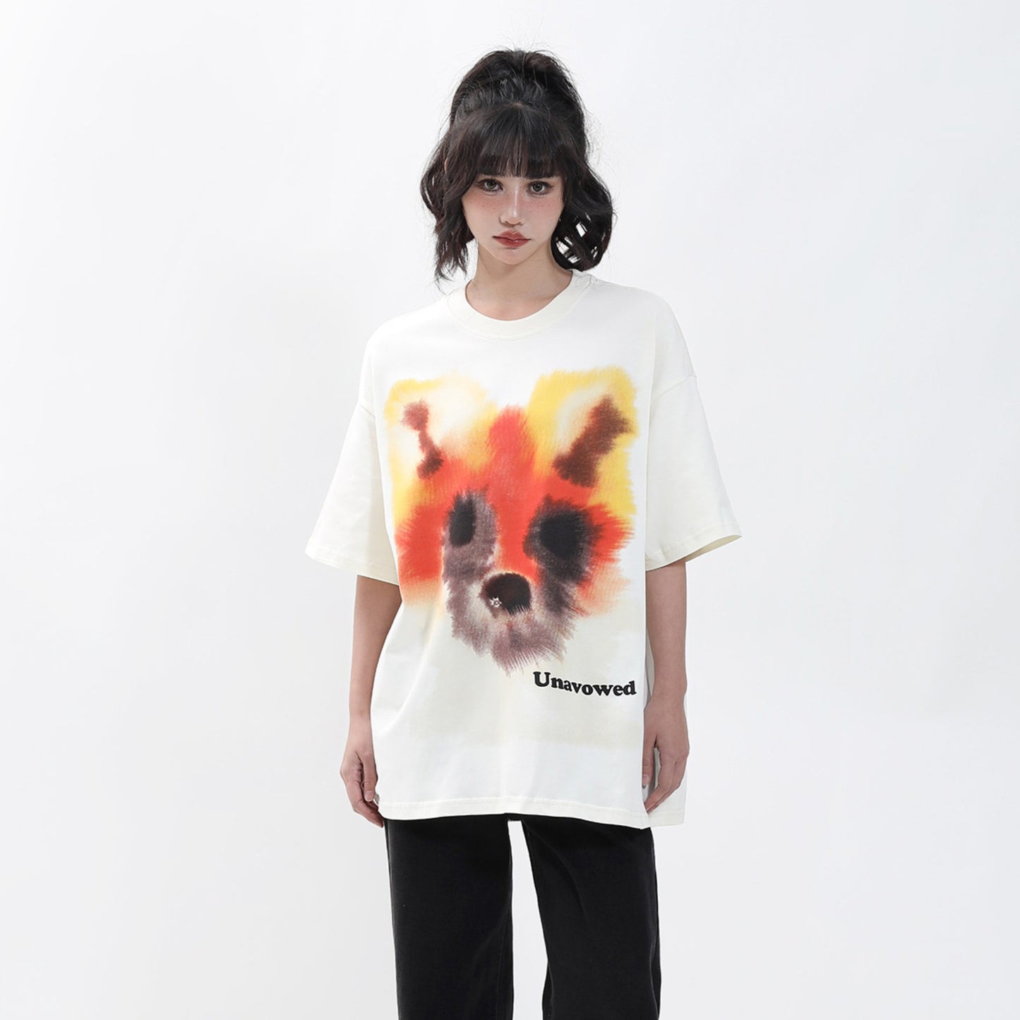 Hustle vintage summer puppy print vintage short sleeve t-shirt