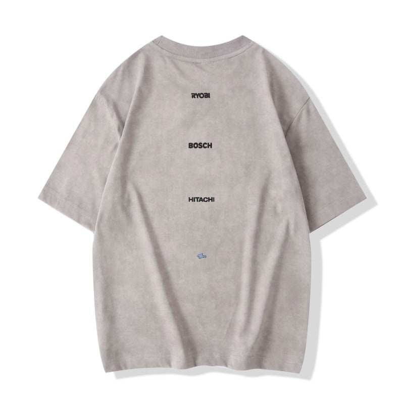 Men T-shirts Short Sleeve Summer Loose Vintage Top