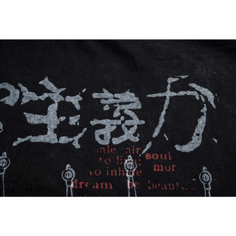 Nostalgia T Shirts Vintage Washed Short Sleeve T-Shirt Summer Sword Print Loose Casual