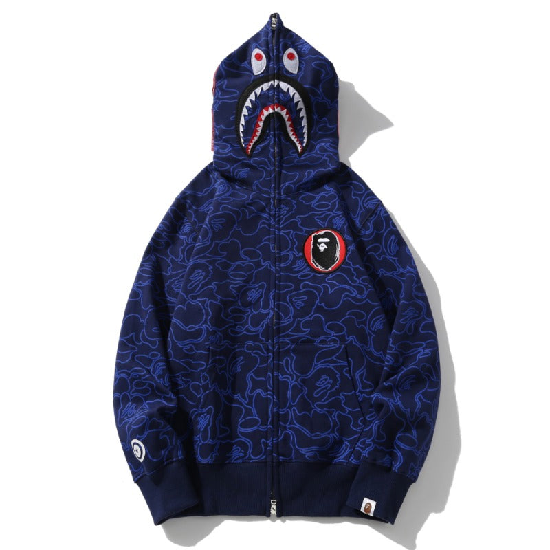 Ape Hoodie Autumn/Winter Camouflage Shark Hooded Cardigan Sweater Jacket