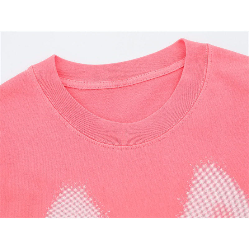 US drip outfits Summer Vintage Pussy Casual Loose Short Sleeve T-Shirts