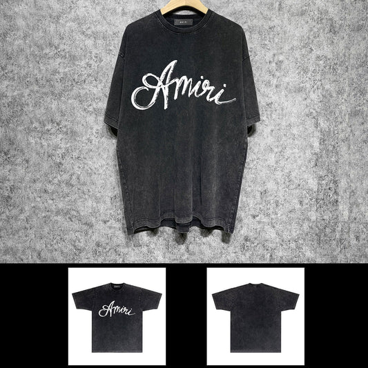 Amiri washed t-shirt ring snake letter short sleeve