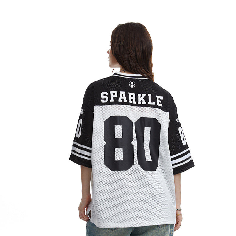US drip outfits summer retro gradual change casual loose short sleeve T-Shirts