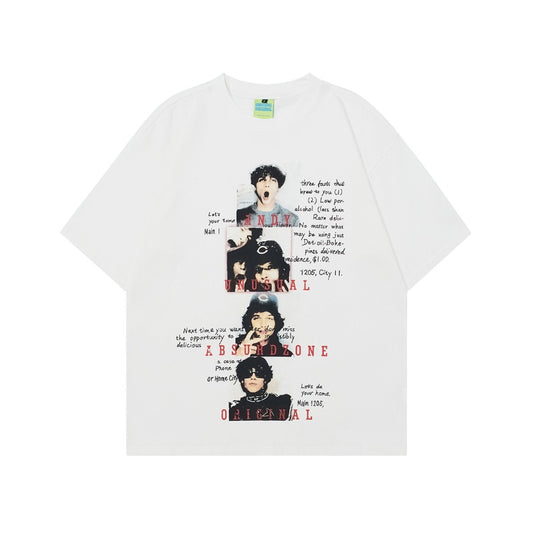 90s West Coast Hip Hop Fashion T-Shirts Vintage Character Photo Cover Loose Short Sleeve T-Shirt