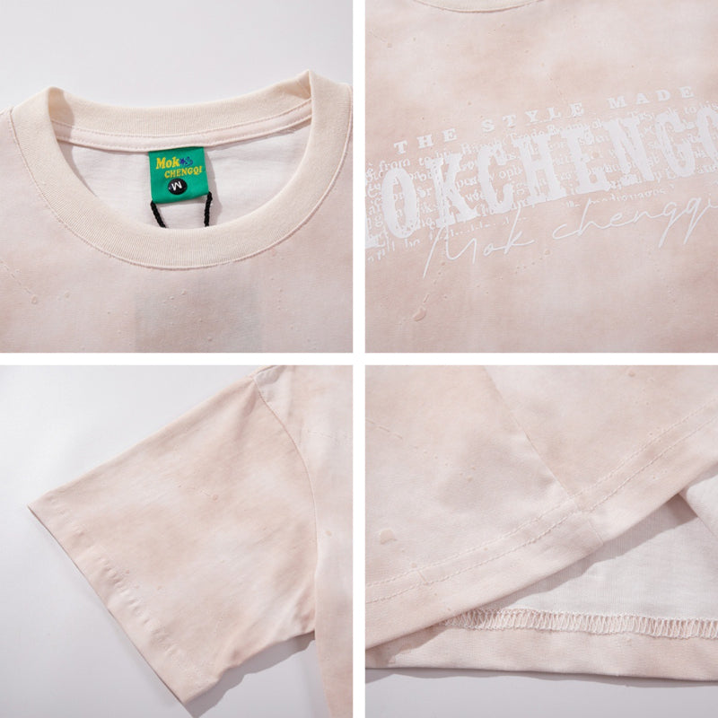 Nyc T Shirt Tie-dye Crew Neck Short Sleeve T-Shirt Summer Loose Casual Top