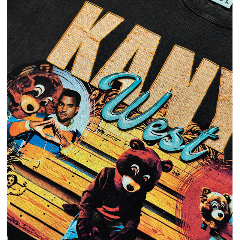 New york hip hop shop vintage hip hop kanye west print short sleeve t shirt