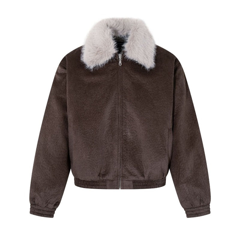 Unisex Down Jacket Men's Winter Fur Collar Old Money Wind Padded Jacket