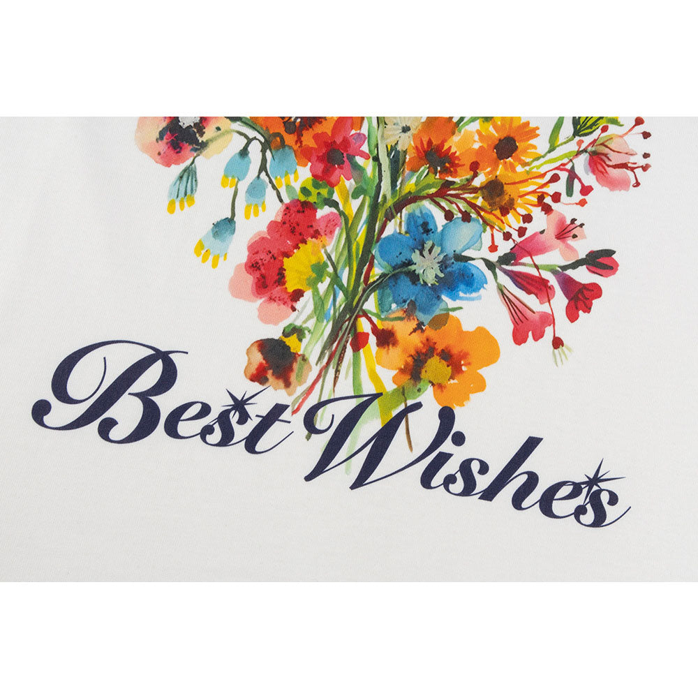 Nostalgia T Shirts Vintage Floral Print Short Sleeve Crew Neck T-Shirt