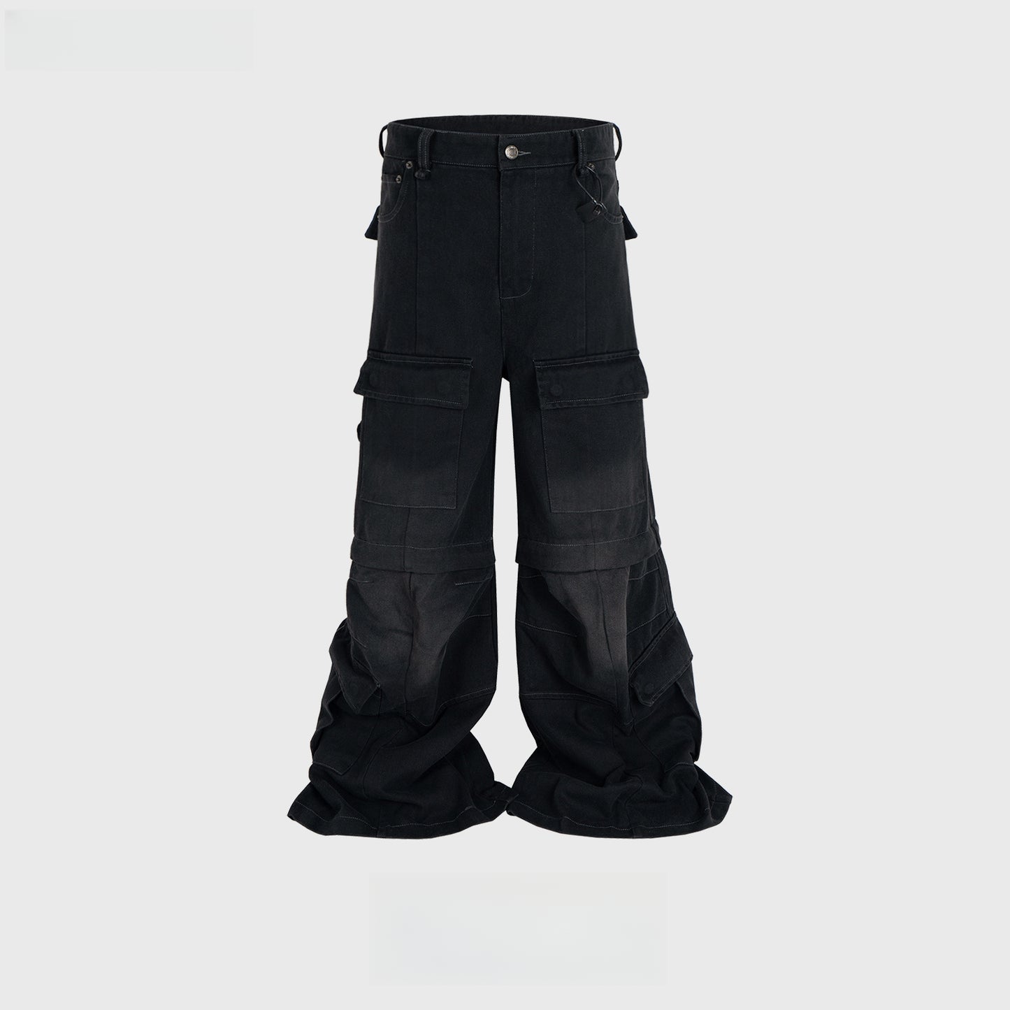 Rock Revival Jeans Flared Cargo Washed Overalls