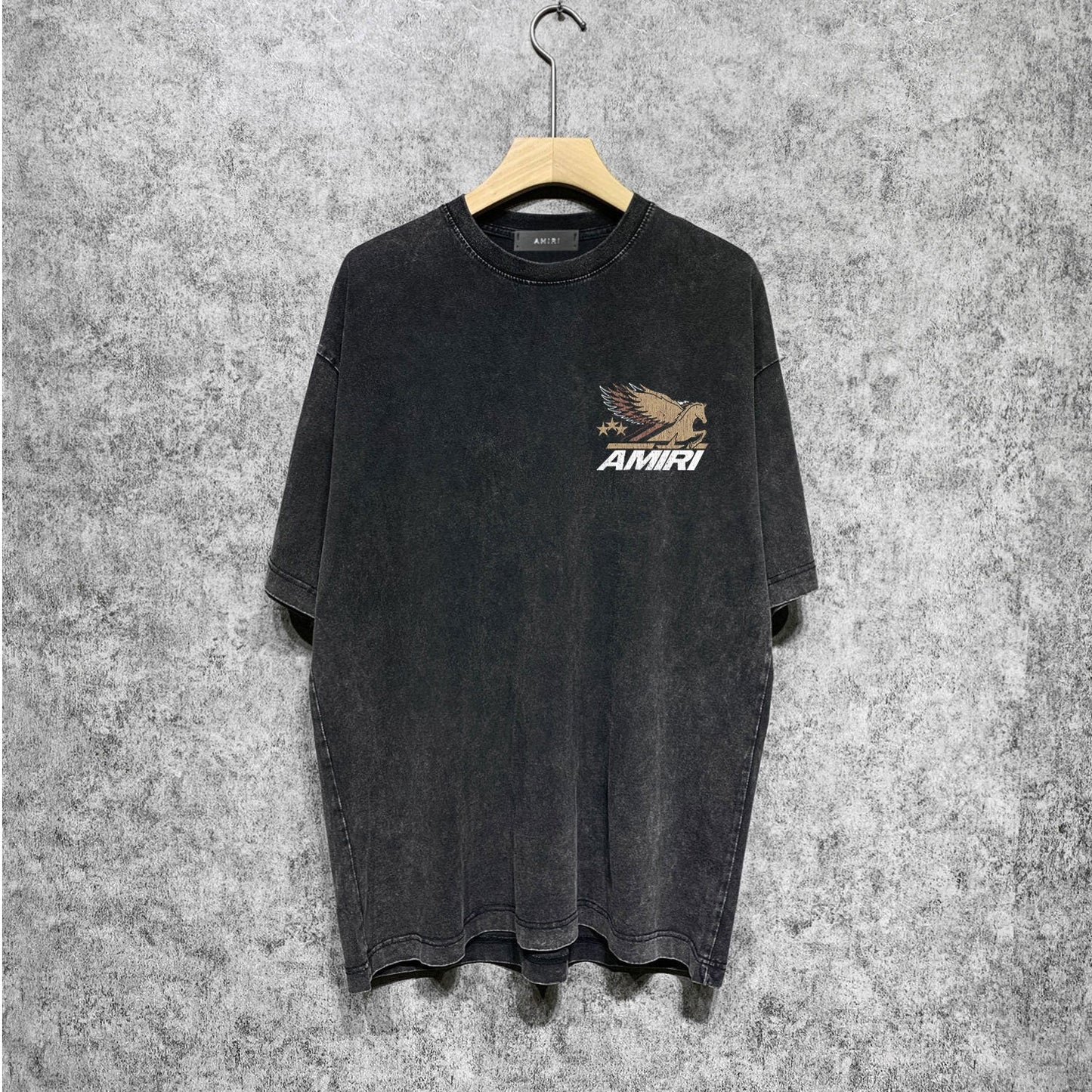 Amiri washed t-shirt mottled pegasus short sleeves