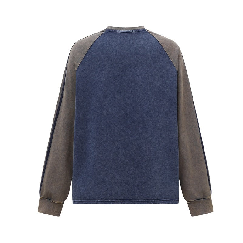 Unisex long-sleeved shirt autumretro color matching