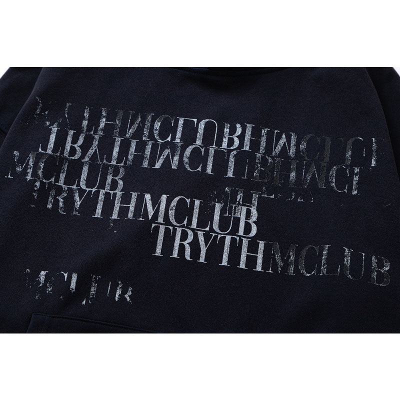 Streetwear Hoodie Vintage do gradual change letter print hooded sweater