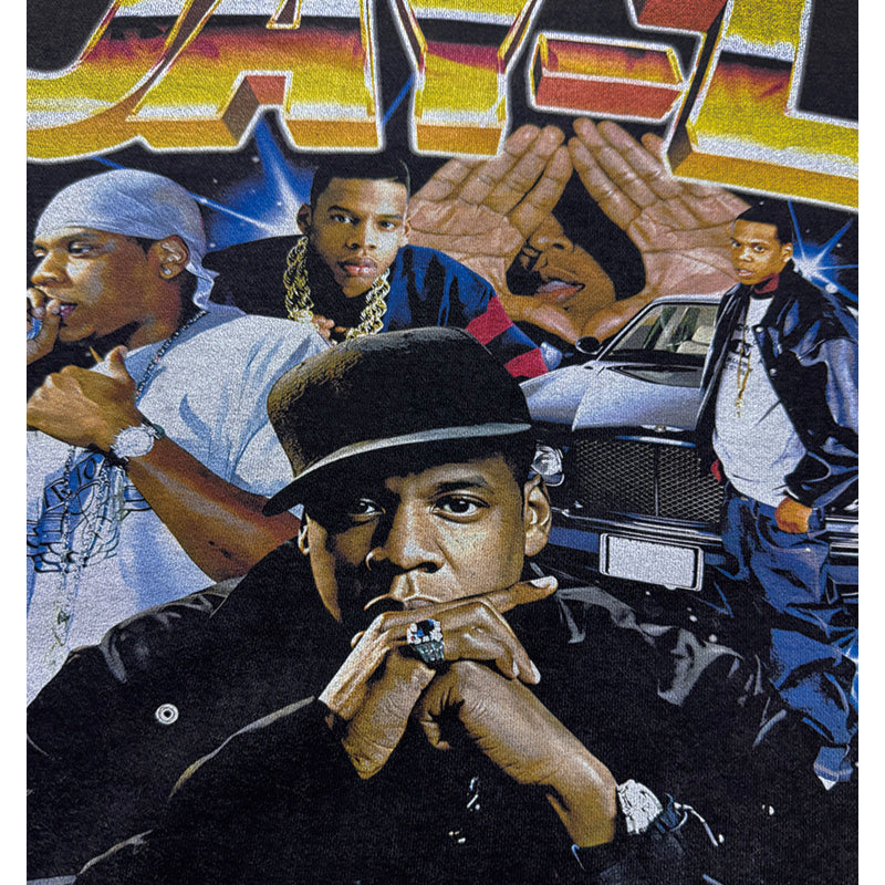 Outfit streetwear vintage hip hop JAYZ print short sleeve t-shirt