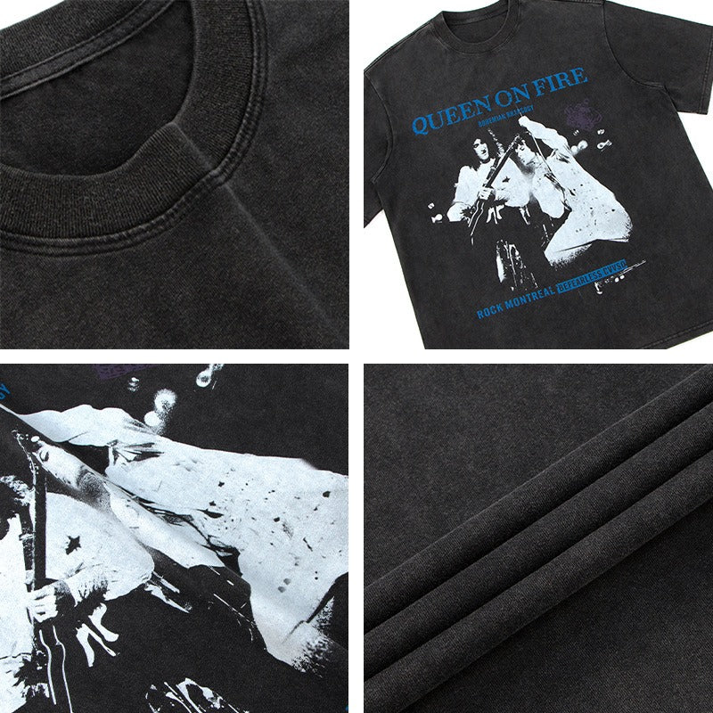 80s And 90s Vintage T Shirts Vintage Washing Old Band Short Sleeve T-Shirts