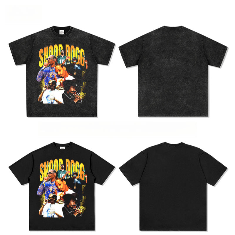 New york hip hop shop vintage hip hop snoop doggie print short sleeve t-shirt