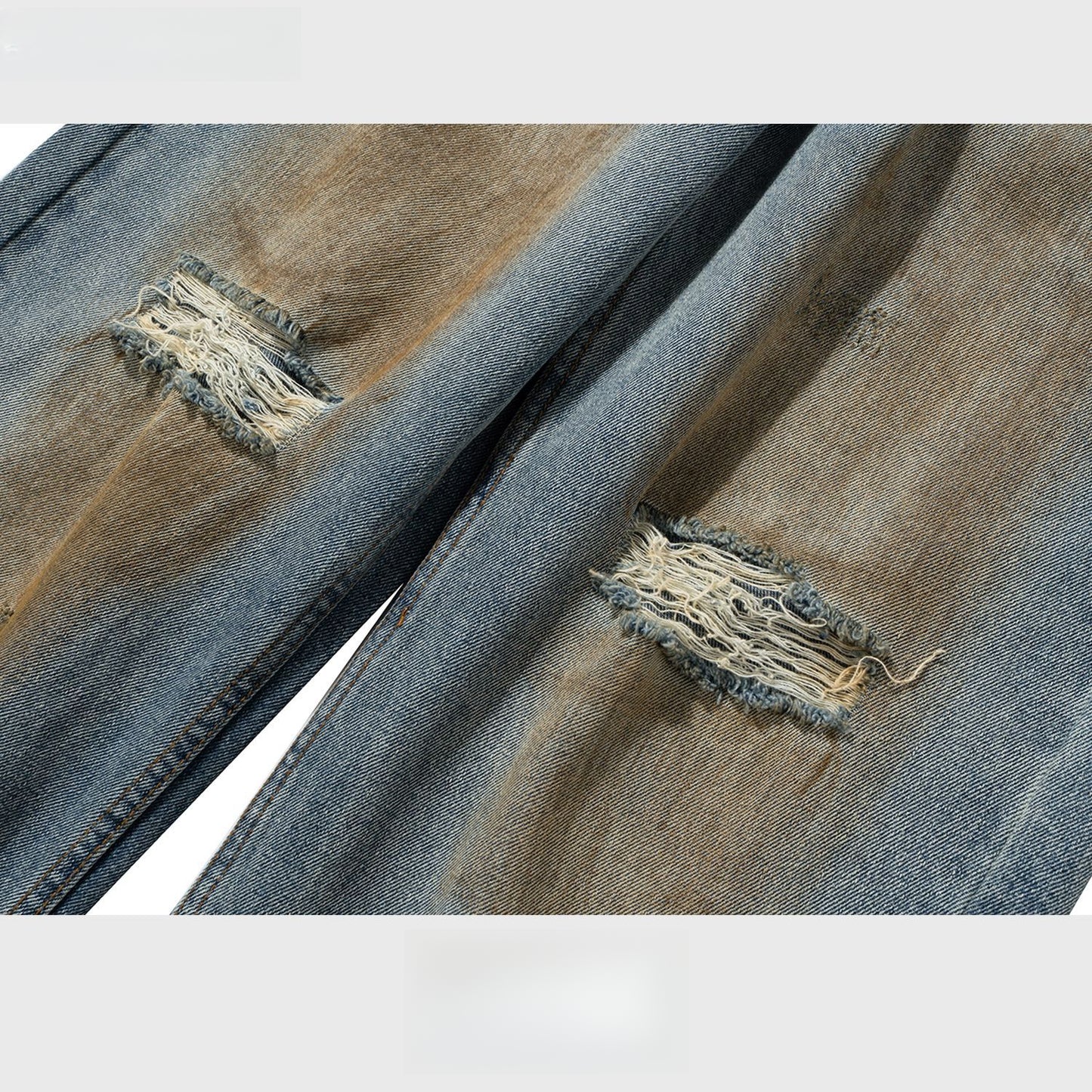 Rock Revival Jeans Ripped Trousers Straight Wide Feet Washed Old Jeans