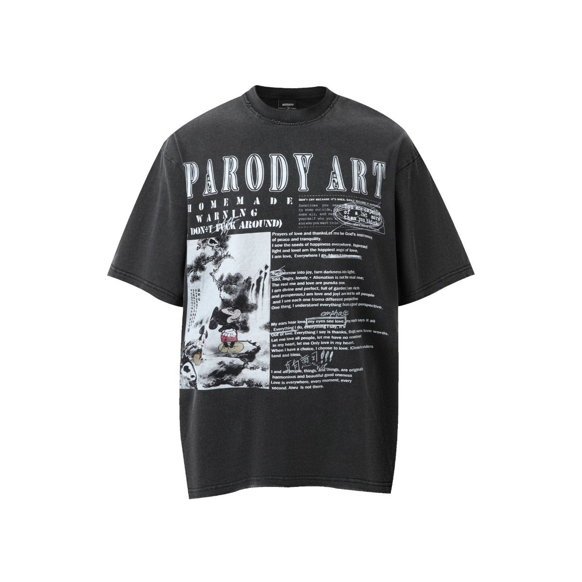 1990 Fashion T-Shirt Loose retro washed old cartoon print short sleeve t