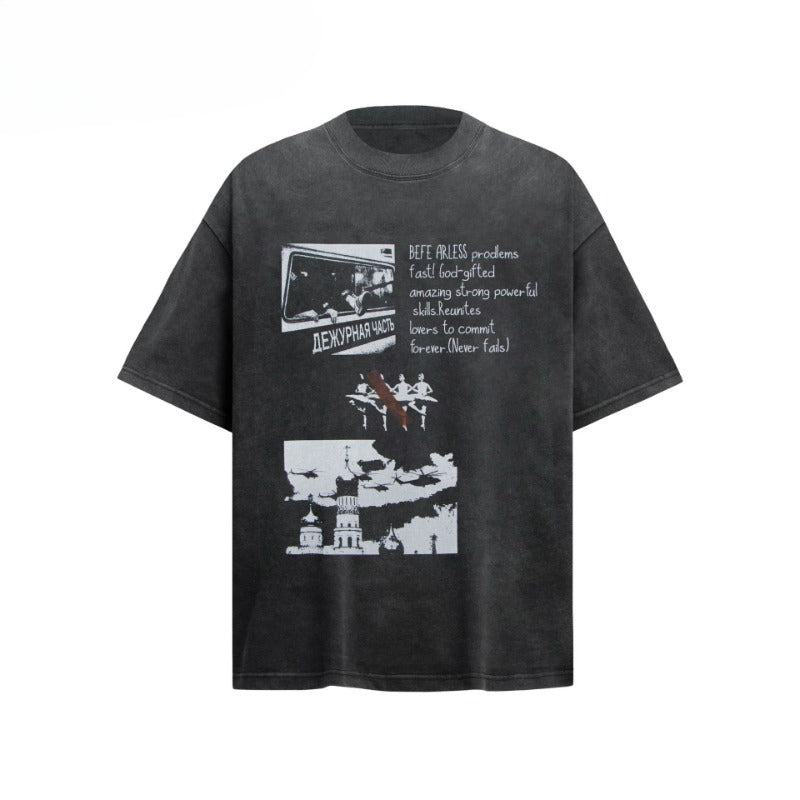 80s And 90s Vintage T Shirts Vintage Washing Water Old Short Sleeve T-Shirts