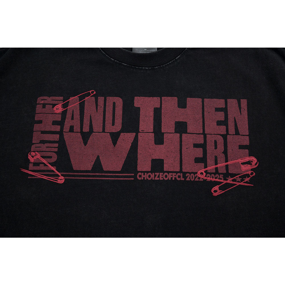 Nostalgia T Shirts Vintage Crew Neck T-Shirt Embroidered Letters Loose Casual