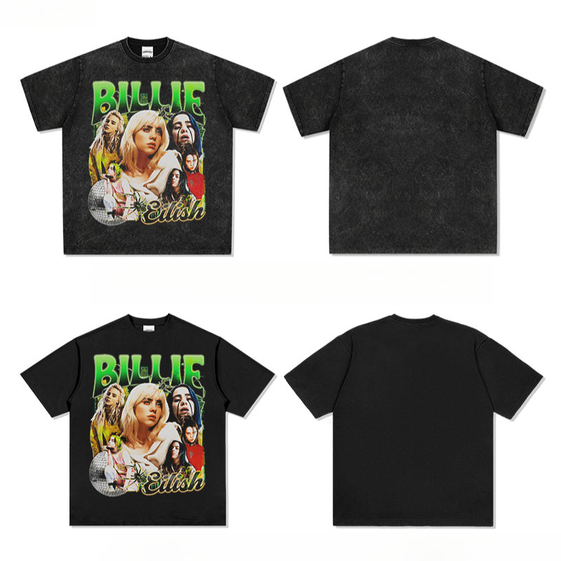Streetwear masculino vintage print short sleeve t-shirt