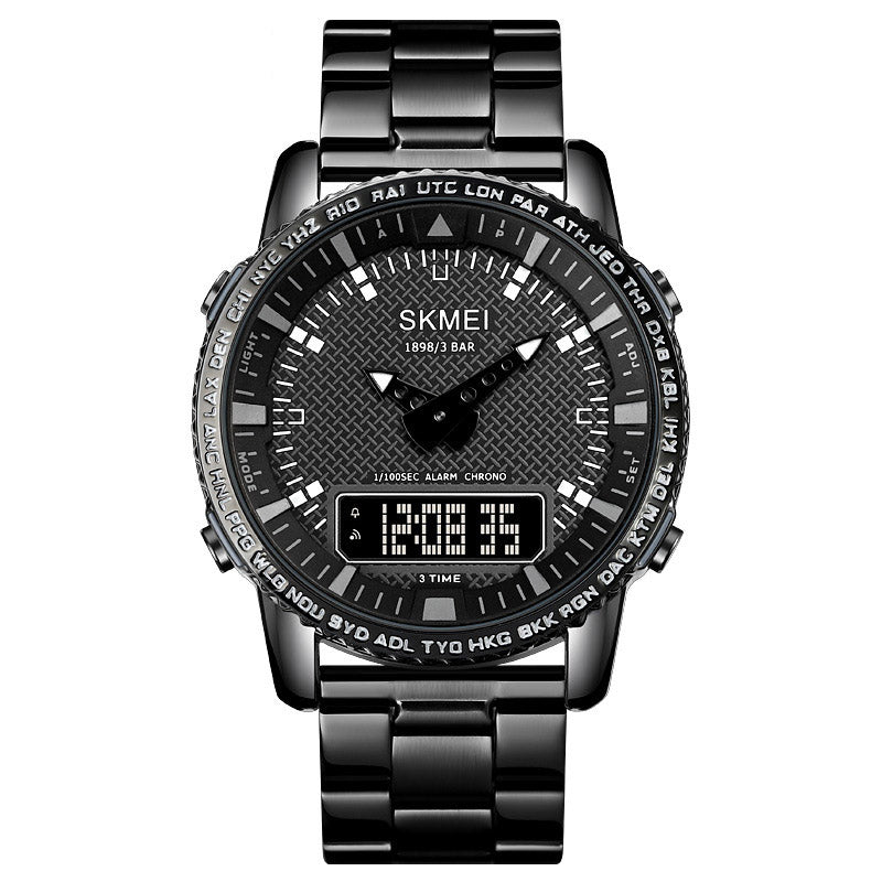 Analog-Digital Watch Outdoor Sports Waterproof Student Electronic Watch