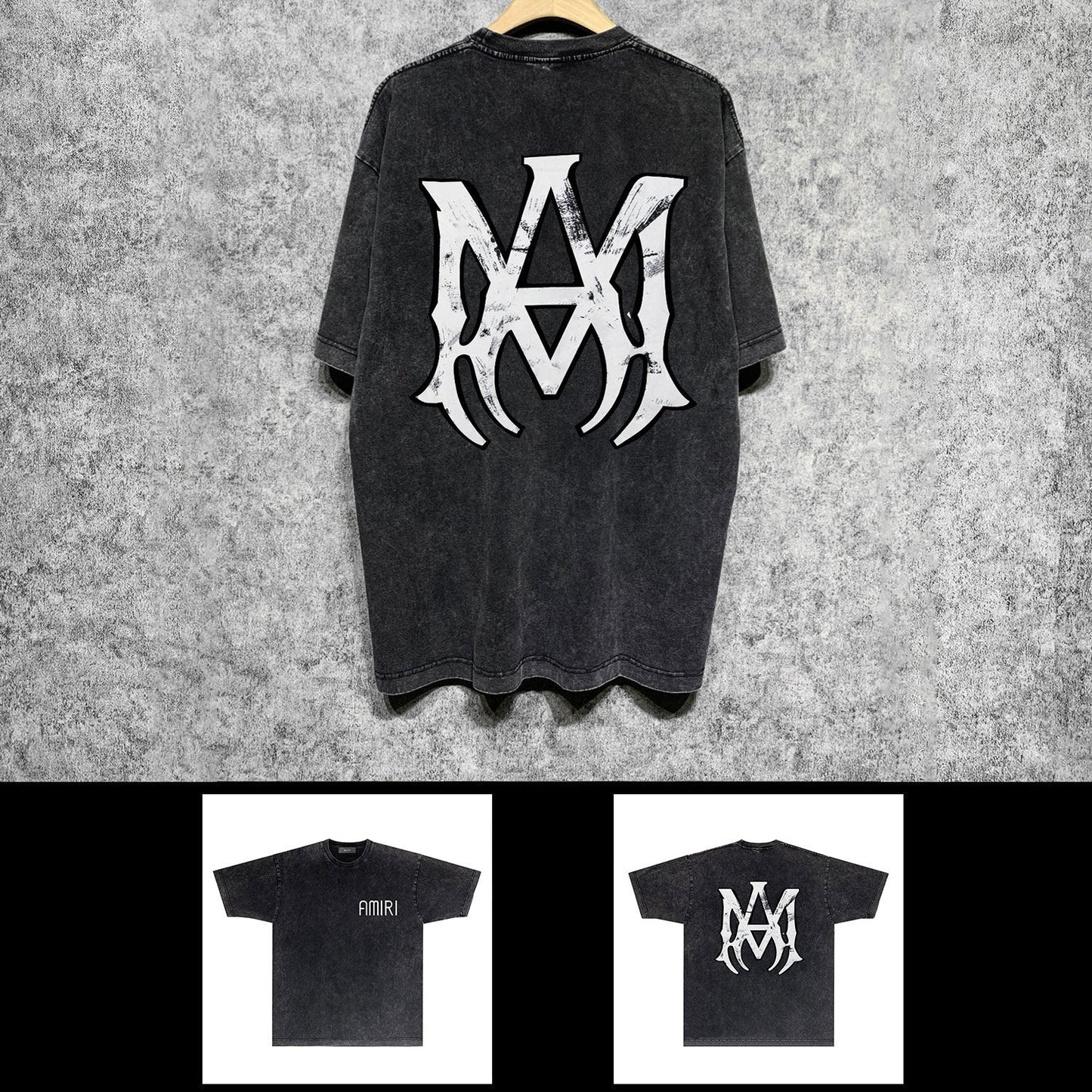 Amiri washed t-shirt mottled spider printing